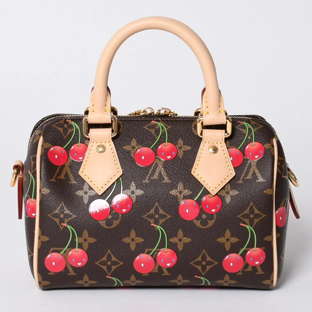LOUIS VUITTON LV Speedy Bandouliere Takashi Murakami Cherry Red Blossom handbag